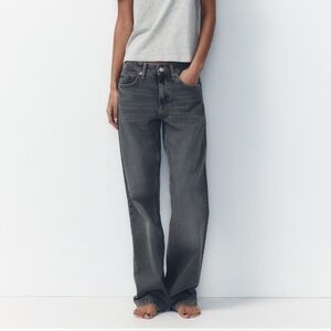 Zara TRF MID-RISE WIDE LEG JEANS